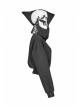 Skeleton Printing Oversized Wizard Hat Black Punk Short Profile Jacket