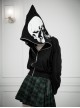 Skeleton Printing Oversized Wizard Hat Black Punk Short Profile Jacket