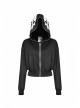 Skeleton Printing Oversized Wizard Hat Black Punk Short Profile Jacket