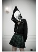 Skeleton Printing Oversized Wizard Hat Black Punk Short Profile Jacket