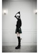 Skeleton Printing Oversized Wizard Hat Black Punk Short Profile Jacket