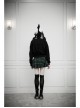 Skeleton Printing Oversized Wizard Hat Black Punk Short Profile Jacket