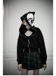 Skeleton Printing Oversized Wizard Hat Black Punk Short Profile Jacket