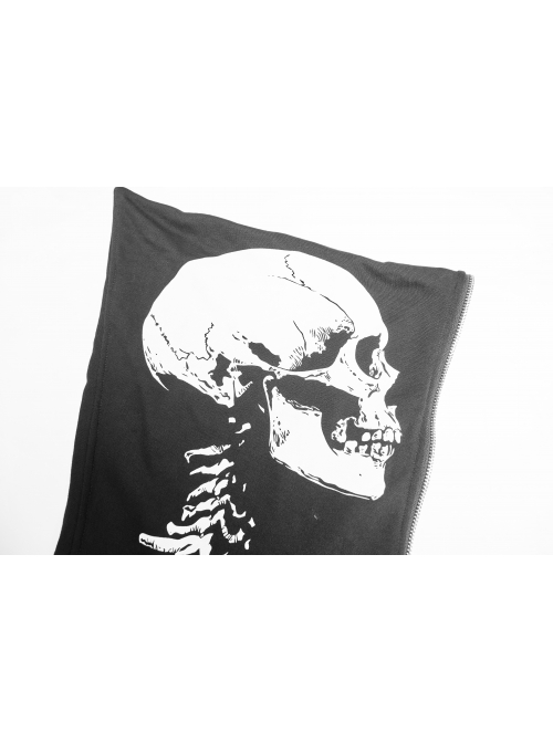 Skeleton Printing Oversized Wizard Hat Black Punk Short Profile Jacket