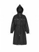 Sharp Angle Wizard Hat Personality Zipper Waist Drawstring Black Punk Long Windbreaker
