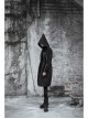 Sharp Angle Wizard Hat Personality Zipper Waist Drawstring Black Punk Long Windbreaker
