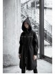 Sharp Angle Wizard Hat Personality Zipper Waist Drawstring Black Punk Long Windbreaker