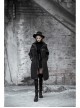 Sharp Angle Wizard Hat Personality Zipper Waist Drawstring Black Punk Long Windbreaker
