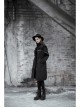 Sharp Angle Wizard Hat Personality Zipper Waist Drawstring Black Punk Long Windbreaker