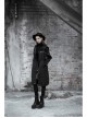 Sharp Angle Wizard Hat Personality Zipper Waist Drawstring Black Punk Long Windbreaker