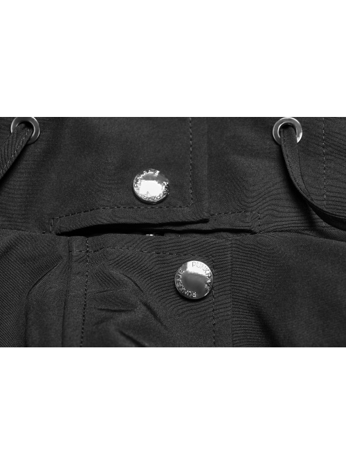 Sharp Angle Wizard Hat Personality Zipper Waist Drawstring Black Punk Long Windbreaker