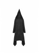 Sharp Angle Wizard Hat Moon-Shaped Zipper Asymmetrical Hem Black Punk Long Coat