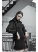 Black Sharp Angle Wizard Hat Letter Embroidery Metal Buckle Fake Waist Seal Hem Punk Short Jacket