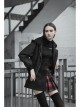 Black Sharp Angle Wizard Hat Letter Embroidery Metal Buckle Fake Waist Seal Hem Punk Short Jacket