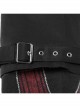 Sharp Angle Hat Waist Drawing Rope Hasp Cuff Splice Lattice Hem Black Punk Long Jacket