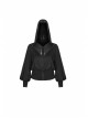 Black Splice Mesh V-Neck Sharp Angle Hat Skeleton Button Gothic Short Cardigan