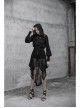 Black Splice Mesh V-Neck Sharp Angle Hat Skeleton Button Gothic Short Cardigan
