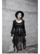 Black Splice Mesh V-Neck Sharp Angle Hat Skeleton Button Gothic Short Cardigan