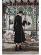 Wave Lotus Collar Skull Ghost Button Lantern Sleeves Frill Cuff Black Gothic Blouse