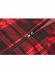 Red And Black Plaid Horizontal Wide Neckline Short Punk Knitted Coat
