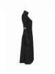 High Collar Cross Zipper Embroidery Logo Hollow-Out Elbow Black Long Gothic Knitted Coat