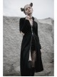 High Collar Cross Zipper Embroidery Logo Hollow-Out Elbow Black Long Gothic Knitted Coat