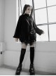 Clown Hat Rabbit Backpack Elastic Rope Black Punk Velvet Coat