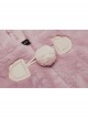 Stereo Ear Fluffy Ball Tail Plush Ball Button Drawstring Hem Elastic Strap Cuff Pink Punk Short Coat