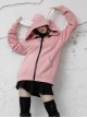 Rabbit Ear Hat Rabbit Pattern Printing Pendant Pink Punk Coat
