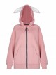 Rabbit Ear Hat Rabbit Pattern Printing Pendant Pink Punk Coat