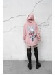 Rabbit Ear Hat Rabbit Pattern Printing Pendant Pink Punk Coat