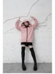 Rabbit Ear Hat Rabbit Pattern Printing Pendant Pink Punk Coat