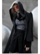 Sharp Wizard'S Hat National Embroidered Cross Belt Large Lantern Sleeve Black Gothic Chiffon Sunscreen Jacket