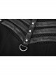 Black Small High Collar Chest Splice Mesh Rivet Back Zipper A Type Hem Punk Knit Dress