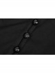 Stand-Up Collar Chest Embroidery Mesh Horn Sleeve Lace Cuff Black Gothic Long Knit Dress
