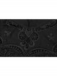 Stand-Up Collar Chest Embroidery Mesh Horn Sleeve Lace Cuff Black Gothic Long Knit Dress