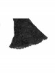 Stand-Up Collar Chest Embroidery Mesh Horn Sleeve Lace Cuff Black Gothic Long Knit Dress