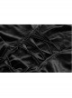 Chest Bandage Small Horn Sleeve Back Lace-Up Pleat Hem Black Gothic Velvet Dress