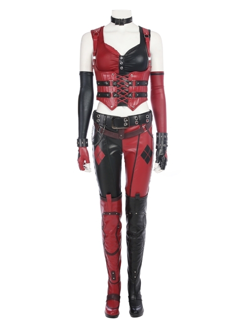 Game Batman Arkham City Harley Quinn Halloween Cosplay Costume Full Set