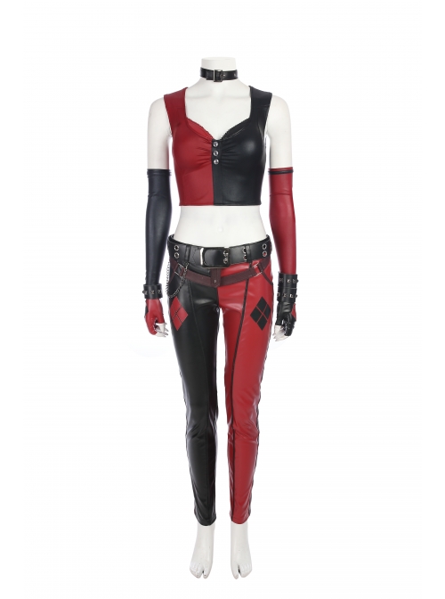Game Batman Arkham City Harley Quinn Halloween Cosplay Costume Full Set