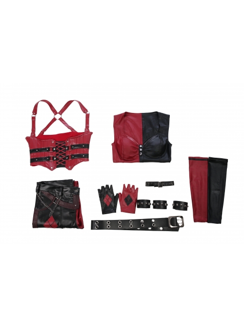 Game Batman Arkham City Harley Quinn Halloween Cosplay Costume Full Set
