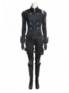 Avengers Infinity War Black Widow Same Black Bodysuit Halloween Cosplay Costume Full Set