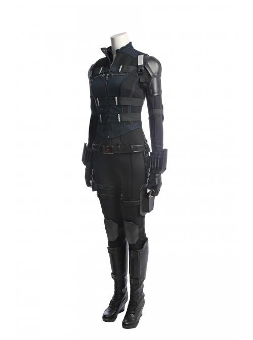Avengers Infinity War Black Widow Same Black Bodysuit Halloween Cosplay Costume Full Set