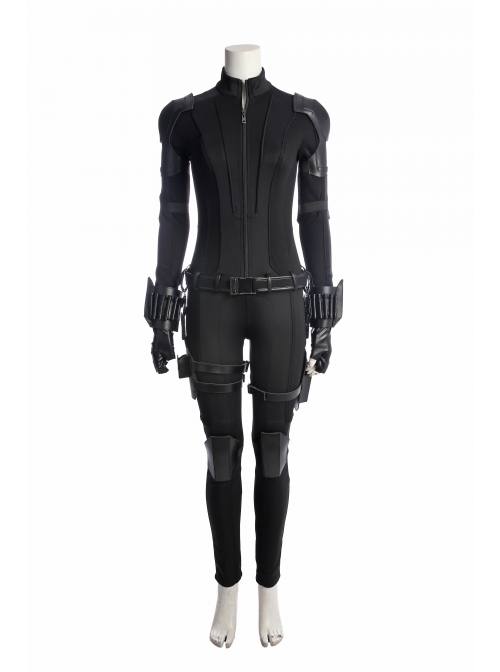 Avengers Infinity War Black Widow Same Black Bodysuit Halloween Cosplay Costume Full Set