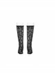 Black Drawnwork Mesh Broken Holes Thumb Opening Gothic Gloves