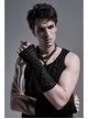 Snake Print Broken Holes Black Gothic Mesh Gloves