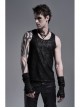 Snake Print Broken Holes Black Gothic Mesh Gloves