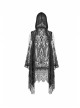 Big Hood Black Gothic Lace Sleeveless Cloak