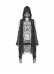Big Hood Black Gothic Lace Sleeveless Cloak