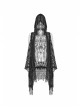 Big Hood Black Gothic Lace Sleeveless Cloak